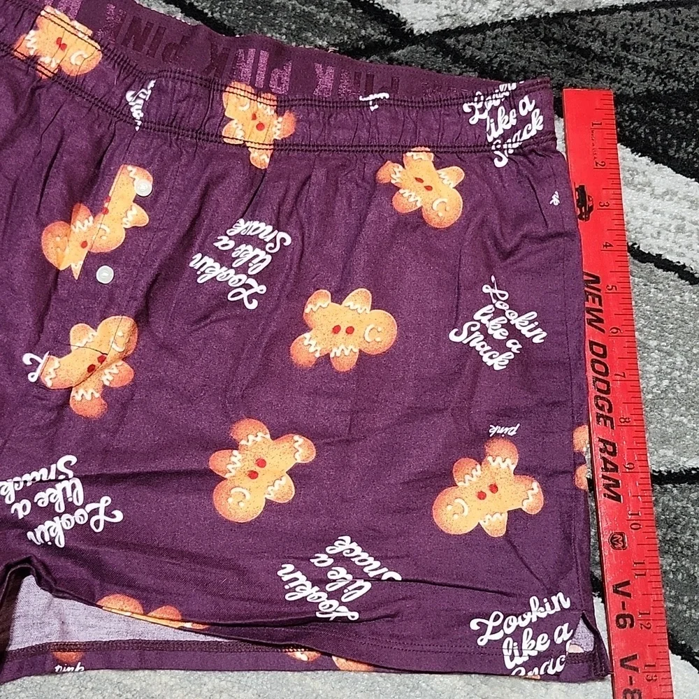 VS PINK 2019 GINGERBREAD LOUNGE BOXY SHORT LARGE